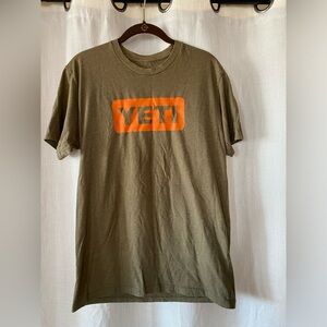 Yeti Men's Green Tee with Orange Logo